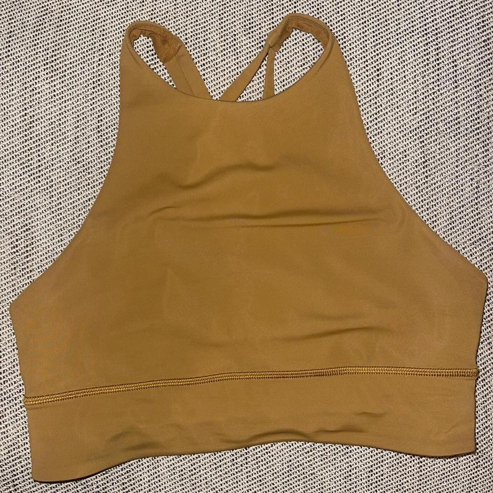 Lululemon High Neck Longline Energy Bra in Spiced Bronze